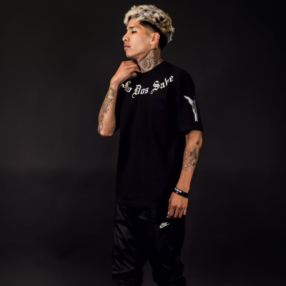 Black "Solo Dios Sabe" T-Shirt With Puff Print On Back