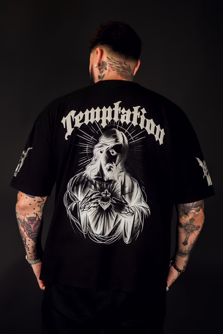 Black "Solo Dios Sabe" T-Shirt With Puff Print On Back